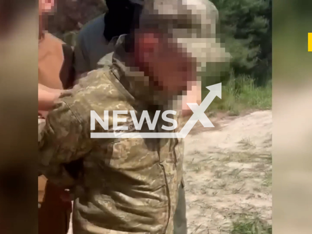 Moment Russian mole is arrested after infiltrating Ukrainian military to spy for Russia in Ukraine in undated footage. The footage was released by Security Service of Ukraine on Thursday, June, 1, 2023.
Notes: Photo is screen from a video. (@SecurityServiceUkraine/Newsflash)