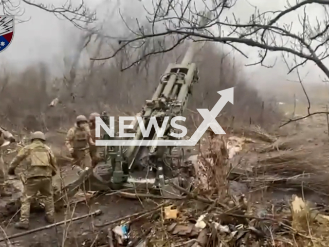 Ukrainian artillery destroys Russian military truck Ural in Ukraine in Avdiivka in Ukraine in undated footage. The footage was released by 40th Separate Artillery Brigade on Thursday, June, 1, 2023.
Notes: Photo is screen from a video. (@40OAbrigade/Newsflash)