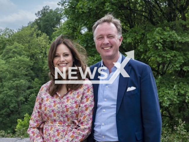 Image shows Gustav, 7th Prince of Sayn-Wittgenstein-Berleburg, 54, and his wife Carina Axelsson, 54, undated photo. They became parents to a son on Friday, May 26th, 2023. Note: Photo is a screenshot from a post. (Newsflash)