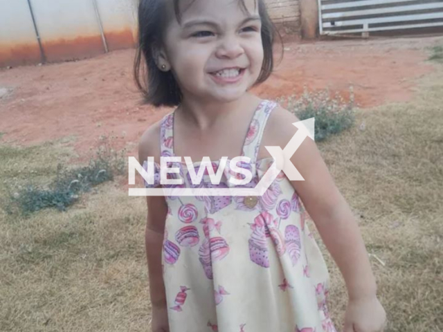 Maria Luiza Lopes Hupp, 4, poses in undated photo.   She died after a pillar fell and hit her on the head while swinging in a hammock, in Uniao do Sul, Brazil, on Wednesday, May 31, 2023.
 Note: Private photo.  (Newsflash)