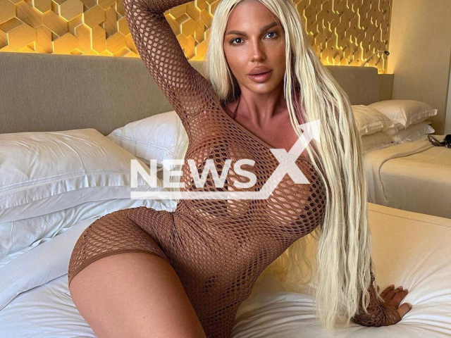 Picture shows Serbian singer and influencer Jelena Karleusa, 44, undated. She shocked with her "naked" Balenciaga outfit at party in Belgrade, Serbia. Note: Private photo. (@karleusastar/Newsflash)