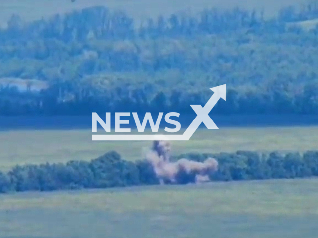 Ukrainian artillery destroys Russian BMP on the frontlines in Ukraine in undated footage. The footage was released by the 26th Artillery Brigade on Monday, Jun. 5, 2023.
Notes: Photo is screen from a video. (@26abr/Newsflash)