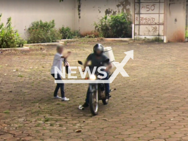 Google car catches assault on elderly woman in the city of Londrina, in northern Paraná, Brazil, undated. The record took place in March 2023. Note: Image is a screenshot from Google Maps. (Google Maps/Newsflash)