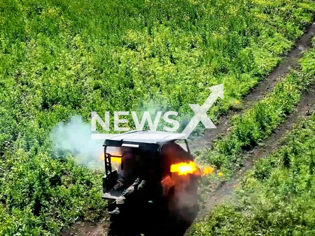 Russian mobile anti-tank units destroy Ukrainian armoured vehicles by ATGM fire in Ukraine in undated footage. The footage was released by the Russian MoD on Thursday, Jun. 8, 2023.
Notes: Photo is screen from a video. (@mod_russia/Newsflash)