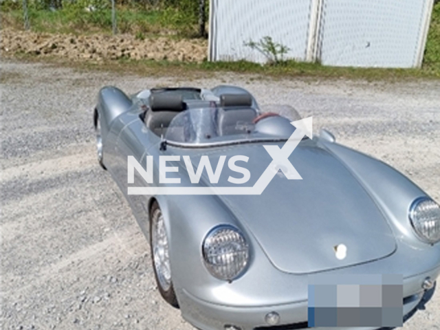 Image shows the replica of James Dean's famous Porsche 550 Spyder, undated photo. It was stolen in the city of Velbert, Mettmann district, North Rhine-Westphalia State, Germany, on Monday, June 12, 2023. Note: Licensed content. (Police Mettmann/Newsflash)