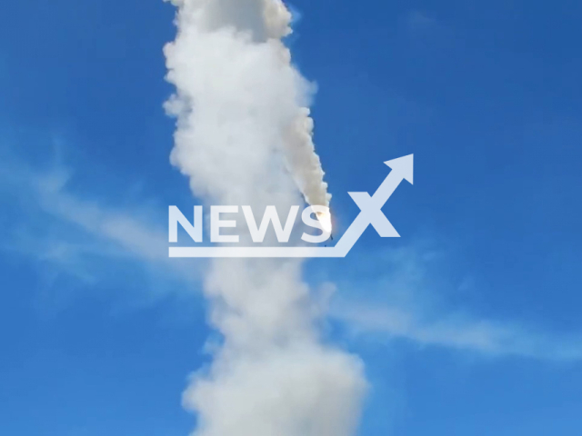 Russian Ministry of Defense showed footage of the launch of the Onyx missile at the facilities of the Armed Forces of Ukraine in April 2022. Note: Picture is a screenshot from a video (Ministry of Defense of Russia/Newsflash)