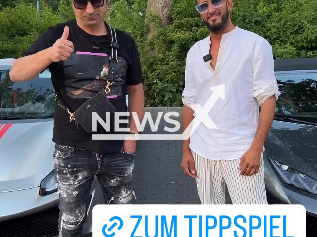 Image shows Kursat Yildirim, 42, also known as Chico, and his friend Abdul, undated photo. They started an initiative to get 500 people join them to play the lottery and crack the EUR 111 million (GBP 95 million) jackpot. Note: Photo is a screenshot from a video. (Newsflash)