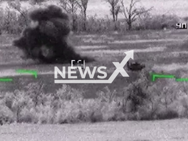 Description: Russian army shoots at Ukrainian armoured fighting vehicles in South Donetsk direction of Ukraine in undated footage. The footage was released by the Russian MoD on Thursday, June 15, 2023. Notes: Photo is screen from a video(@mod_russia/Newsflash)