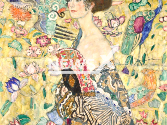 Image shows Gustav Klimt's 'Lady with a Fan', undated photo. It will go under the hammer for GBP 65 million in London on June 27, 2023. Note: Licensed content. (Sotheby's Newsflash)