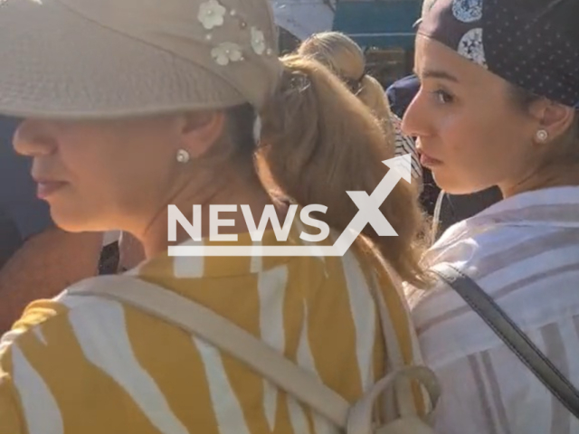 Pickpockets flee as woman confronts them in Venice, Italy.  Monica, 57, is part of a group that alert people    against pickpockets for 30 years, together with 40 other people.  Note: Picture is a screenshot from a video (@cittadininondistratti2/Newsflash)