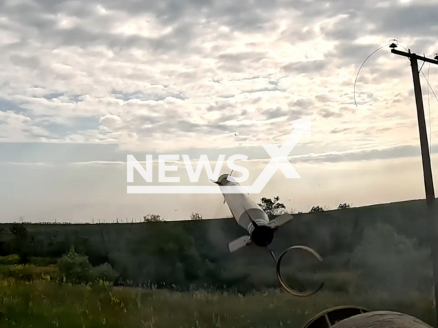 Ukrainian fighter targets Russian Su-25 attack aircraft with Igla portable anti-aircraft missile system in Ukraine in undated footage. The footage was released by the 10th Mountain Assault Brigade on Wednesday, Jun. 28, 2023.
Notes: Photo is screen from a video. (@donobrtro/Newsflash)