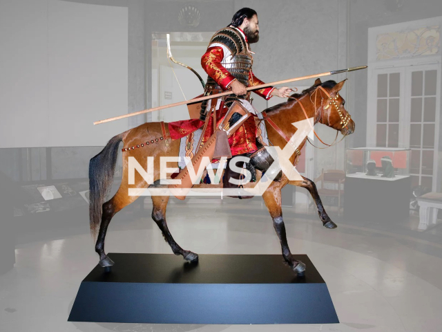 Reconstruction of an Avar-period armoured horseman based on Grave 1341/1503 of the Derecske-Bikas-dulo site in the Deri Museum located in the Hungarian city of Debrecen. Note: This photo is from a press release. (Ilona C. Kiss/Newsflash)