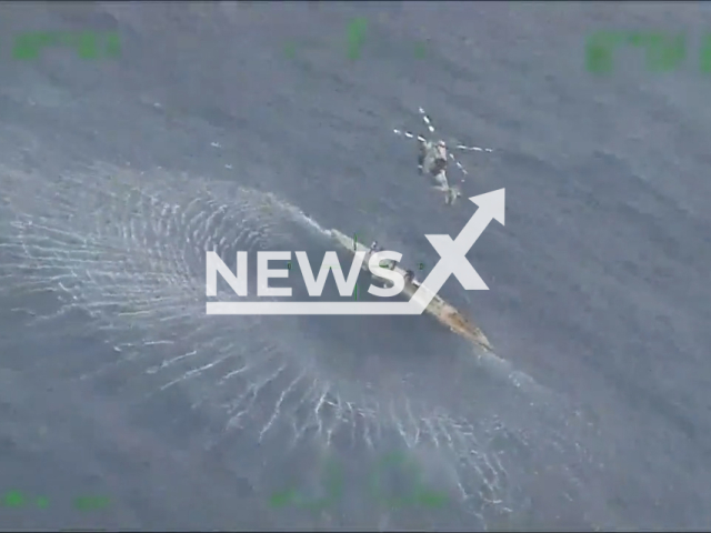 Navy manages to secure a semi-submersible with more than 3.5 tons of presumed cocaine, off the Pacific coast, Tuesday, June 27, 2023. 
Notes: Photo is screen from a video. (SEMAR México/Newsflash)