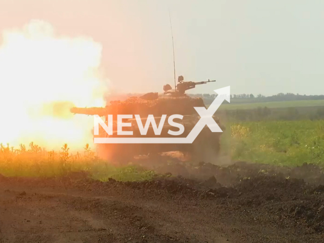 Russian T-72B3M tank fire at Ukrainian military positions in Ukraine in undated footage. The footage was released by Russian MoD on Monday, Jul. 03, 2023.
Notes: Photo is screen from a video. (Ministry of Defense of Russia/Newsflash)