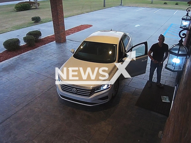 Man recorded urinating on a church’s doors in April 2022 in Santee. Note: Picture is a screenshot from a video (Orangeburg County Sheriff's Office/Newsflash)