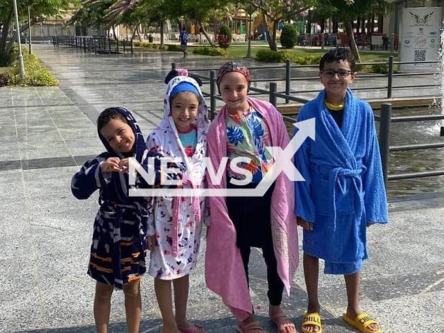 Photo shows the Egyptian kid Yassin and his siblings, undated. The car owner ran over the family causing the mother's death after Yassin scratched the car. Note: Private photo. (Newsflash)