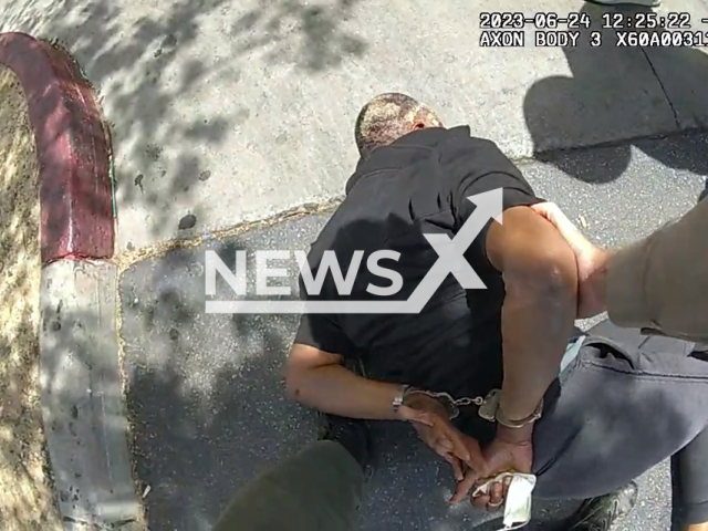 Photo shows deputy throwing woman to the ground in Lancaster on June 24, 2023.   LASD opens probe.
Note: Photo is a screenshot from a video(LASD/Newsflash).