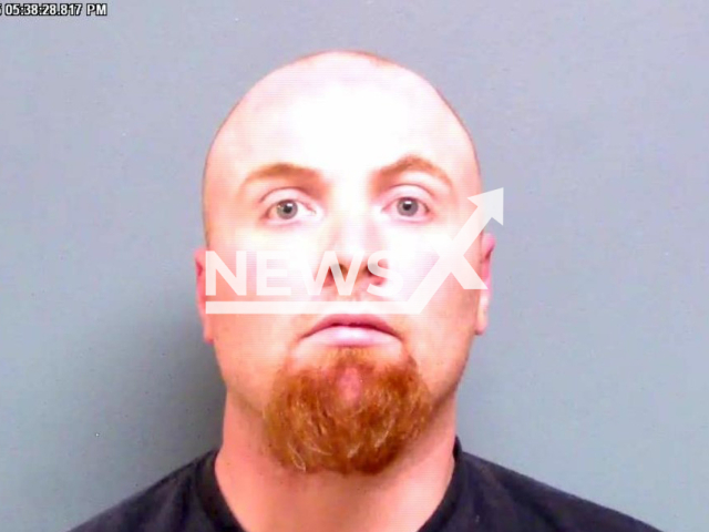 Photo shows Steven Zackariah Kittle after being arrested. Children were rescued from shocking conditions in Stillwater trailer.
Note: Police photo(Payne County Sheriff’s Office/Newsflash).