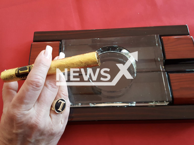 Picture shows Sanja Lopar's cigar, undated. She made a success with her cigar called Wide Churchill. Note: Photo obtained with permission. (Newsflash)