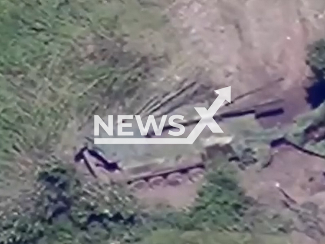 Picture shows Russian 2S5 Giatsint-S on the frontlines in Bakhmut direction in Ukraine in undated footage. The footage was released by Command of the Special Operations Forces on Tuesday, Jul. 11, 2023.
Notes: Photo is screen from a video. (@usofcom/Newsflash)