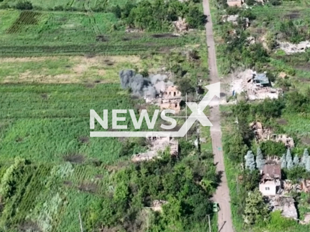 Russian Paratroopers destroy Ukrainian military settlement and captured Ukrainian soldiers on the northern flank of Bakhmut in Ukraine in undated footage. The footage was released by Russian MoD on Wednesday, Jul. 12, 2023. The footage was released by Russian MoD on Wednesday, Jul. 12, 2023.
Notes: Photo is screen from a video. (Ministry of Defense of Russia/Newsflash)