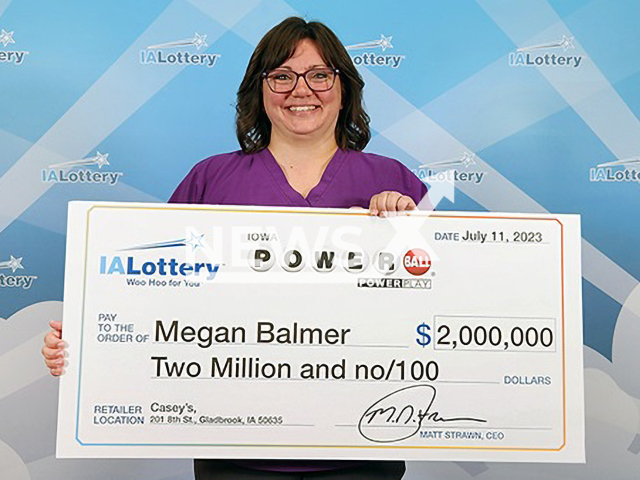 Megan Balmer poses in undated photo. She is Iowa's newest $2 million Powerball winner. Note: Lottery photo. (IALottery/Newsflash)