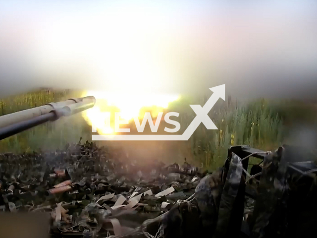 Russian BMP-3 fire from a 100-mm gun with guided ammunition at Ukrainian military positions in Ukraine in undated footage. The footage was released by Russian MoD on Thursday, Jul. 13, 2023.
Notes: Photo is screen from a video. (Ministry of Defense of Russia/Newsflash)