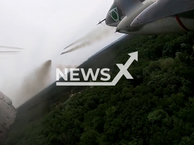 Russian Su-25SM fire unguided missiles at Ukrainian military positions in Lyman's direction in Ukraine in undated footage. The footage was released by Russian MoD on Tuesday, Jul. 18, 2023.
Notes: Photo is screen from a video. (Ministry of Defense of Russia/Newsflash)