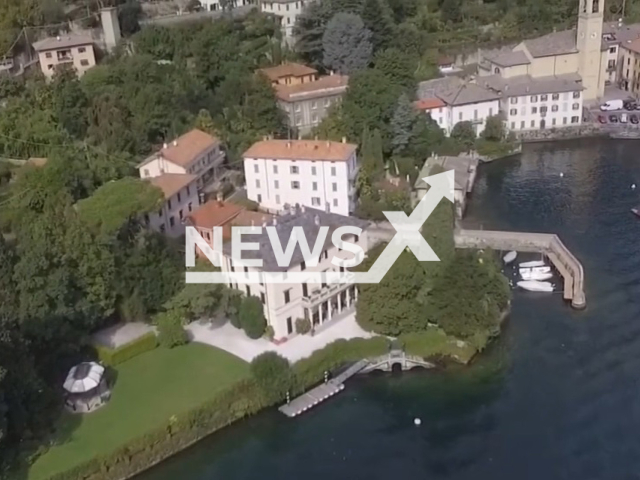 Picture shows villa Oleandra on Lake Como in Italy, undated. It is owned by George Clooney. Note: Image is a screenshot from video. (Newsflash)