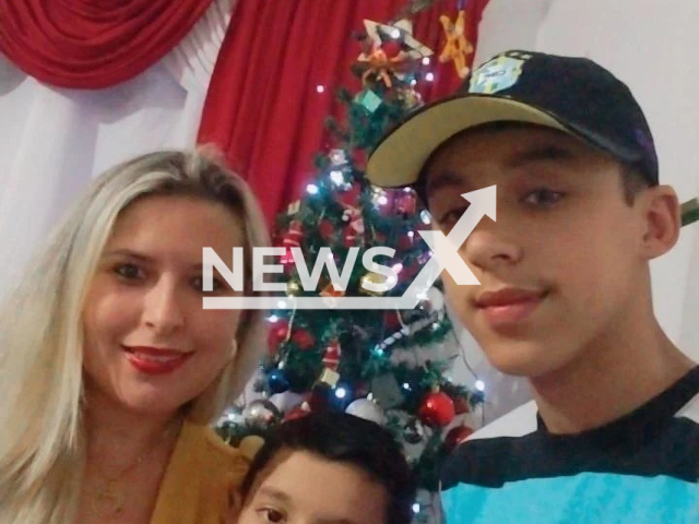 Photo shows the brothers Gabriel Bernardo Leal and Gustavo Bernardo Leal with their mother, undated. The brothers drowned hugged in Maragogi, Alagoas in Brazil.
Note: Private photo(@jessica.bernardo.54390/Newsflash).