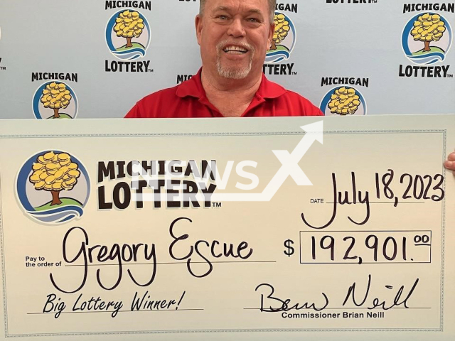 Greg Escue, 66, poses in undated photo. He won a $192,901 jackpot from the Michigan Lottery. Note: Photo from Michigan Lottery. (Michigan Lottery/Newsflash)