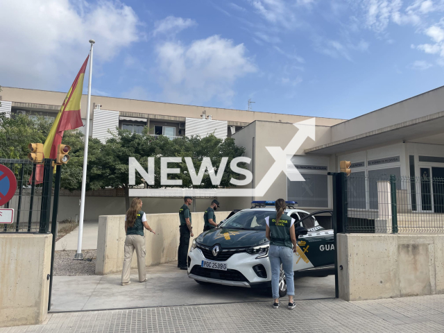 Photo shows patrol car with officers of the Spanish Civil Guard after the arrest of two Irish. They were linked with the sex aggression against a British woman in Magaluf, Spain.
Notes: licenced picture (Newsflash)