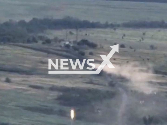 Ukrainian fighters hit moving Russian military equipment by Javelin an American-made portable man-portable anti-tank system in Ukraine in undated footage. The footage was released by the Operational Armed Forces of Ukraine on Monday, Jul. 24, 2023.
 Notes: Photo is screen from a video. (@operativnoZSU/Newsflash)