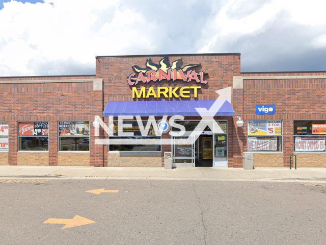 Picture shows the Carnival Market in Pontiac, Michigan, USA, undated.
 An Oakland County man bought his winning ticket here and won USD 1.5 million (GBP 1167135) playing the game.  Note: Picture is a screenshot from Google Maps (Google Maps/Newsflash)