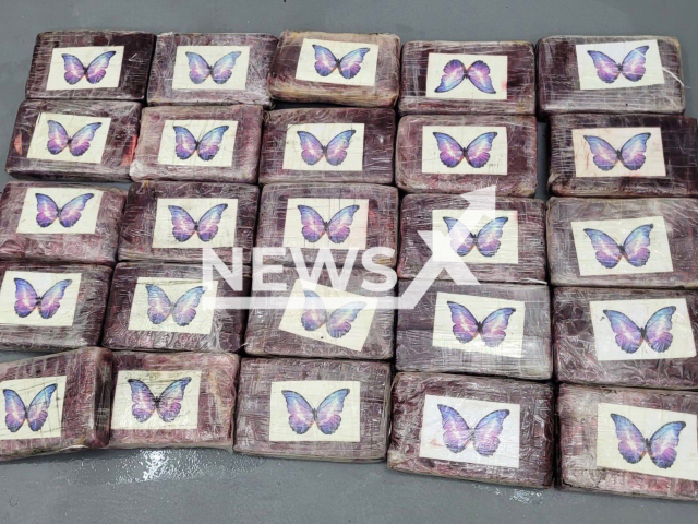 Photo shows cocaine worth an estimated street value of USD 1.1 million, undated. It was found by a boater in the Florida Keys, Florida, USA, according to U.S. Customs and Border Protection. Note: Licensed photo (@USBPChiefMIP/Newsflash)