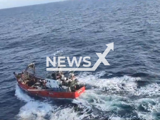 Moment of the rescue operation of 33 year old man after he got sick on board of a boat. It happened near Comodoro Rivadavia, Argentina. Note: Picture is a screenshot from a video (Prefectura Naval Argentina/Clipzilla)