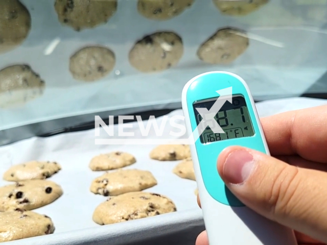 To demonstrate the heat of a vehicle on hot summer days Colorado State Patrol officer baked cookies in a police car under the blazing sun the video was shared on 20 July 2023. Note: This picture is a screenshot from the video. (Colorado State Patrol /Clipzilla)