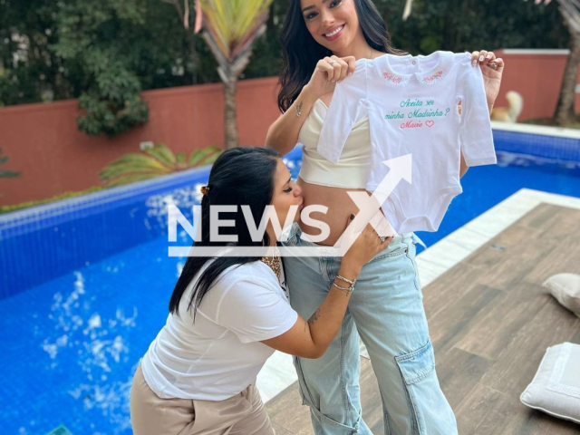 Picture shows Bruna Biancardi (right) with friend at a baby shower in Sao Paulo, Brazil, undated. She held the  party for her daughter  Mavie she is expecting with Neymar.

Note: Private photo (@brunabiancardi/Newsflash)