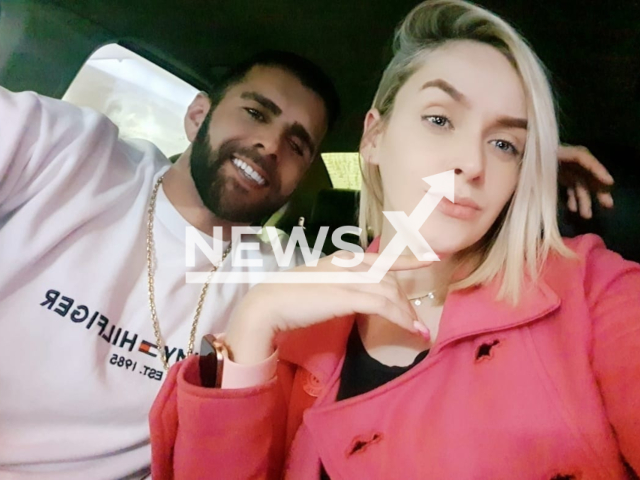 Karla Sonego da Rosa, 22, poses with Alvaro Cesar Maciel Clezar, 32, in undated photo. She was killed in Turvo, Santa Catarina in Brazil. Note: Private photo. (Newsflash)