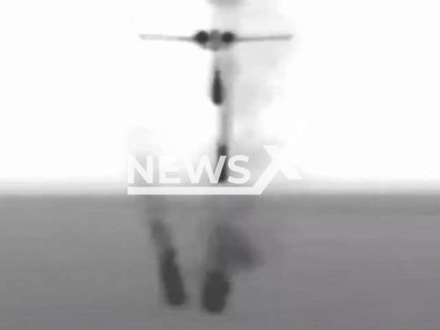 Photo shows Russian military aircraft deploying flares, damaging a U.S. MQ-9. It happened on Sunday, July 23, 2023. Note: This picture is a screenshot from the video (@USAFCENT/Clipzilla).