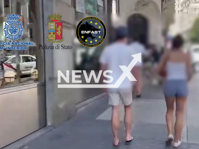 Police arrest a fugitive wanted by the Italian authorities for alleged crimes of drug trafficking and money laundering, in Madrid, Spain, in July 2023. He avoided  arrest in a police operation in which 25 other people before. Note: Picture is a screenshot from video (Clipzilla)