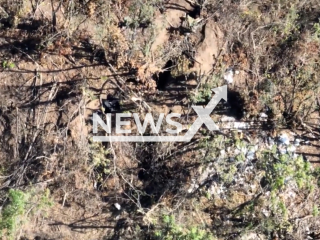 Picture shows Russian military positions near Bakhmut in Ukraine in undated footage. The footage was released by the State Border Service on Wednesday, Jul. 26, 2023.
Notes: Photo is screen from a video. (@DPSU-communication/Newsflash)