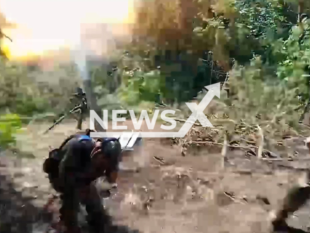 Ukrainian fighters fire with mortars at the Russian military in Staromayorske in the Donetsk region in Ukraine on Thursday, Jul. 27, 2023. According to the military, after the last occupier left the village, defenders officially unfurled the Ukrainian flag on the de-occupied territory.
Notes: Photo is screen from a video. (@35obrmp/Newsflash)