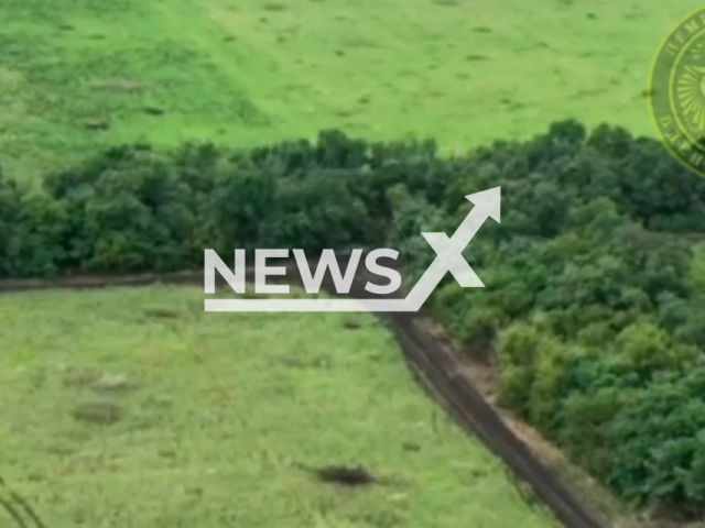 Ukrainian marines locate a Russian BMP on the battlefield in Ukraine in undated footage. The footage was released by the 36th separate marine brigade on Monday, Jul. 31, 2023.
Notes: Photo is screen from a video. (@36obmp/Newsflash)