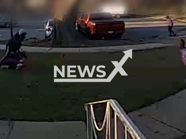 Four suspects assaulting an elderly woman during a carjacking in Maryland. Note: Picture is a screenshot from a video (PGPD Police/Newsflash)