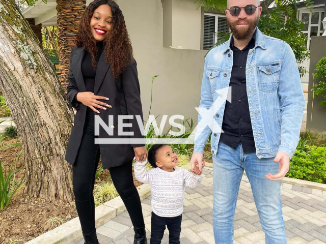 Mahlaku Malebo Rabalao poses with Thubelihle Sbonakaliso Mpisi and a child in undated photo. She was allegedly killed by her boyfriend and her body was found in Midrand, South Africa. Note: Private photo. (@kaliso.zulu/Newsflash)