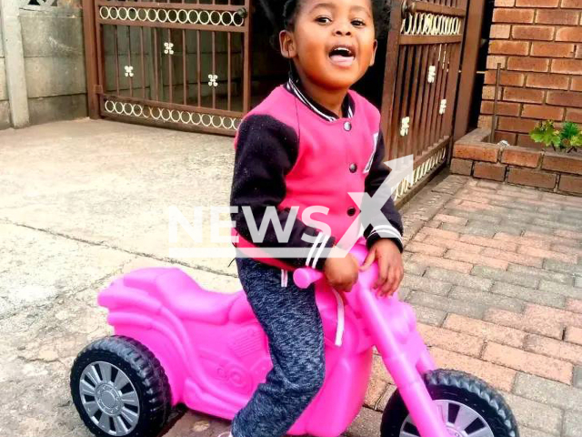 Bokgabo Poo, aged 4, poses in undated photo. Her dead body was found in the town of Brakpan, South Africa. Note: Private photo. (@irvin.p.ndlovu/Newsflash)