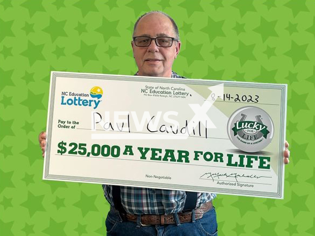 Picture shows Paul Caudill of Winston-Salem, NC, undated. He used family birthdays to win $25,000 a year for life. Note: Lottery photo. (NC Lottery/Newsflash)