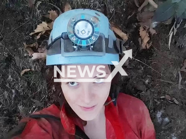 Photo shows a woman who was trapped inside a cave in Corleto Monforte, Italy, undated. She was rescued with injuries. Note: Picture is private (Newsflash)