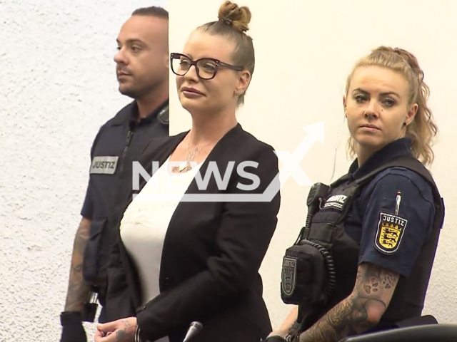 Photo shows Mirnesa S. in the Regional Court in Stuttgart. She was sentenced to three years in prison for stealing  EUR 1 million (GBP 880,000) from a cash trucking firm in the city of Stuttgart, Germany, in October 2022. 
Note: Photo is a screenshot from a video(Newsflash).